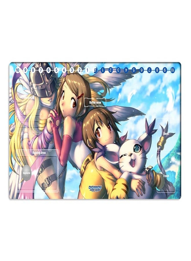 Mlikemat New Mlikemat DTCG Playmat Digimon Angewomon Yagami Hikari Tailmon Trading Card Game Mat Pad + Free Bag - Image 1